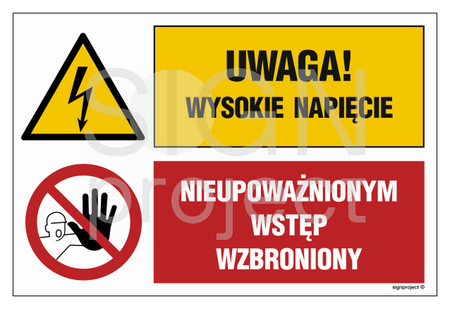 GN003 Uwaga! Wysokie napięcie Nieupoważnionym wstęp wzbroniony