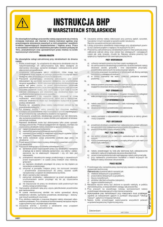 IAB01 Instrukcja BHP w warsztatach stolarskich