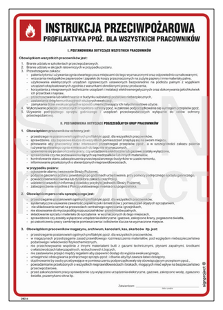 DB016 Instrukcja przeciwpożarowa - profilaktyka ppoż, dla wszystkich pracowników