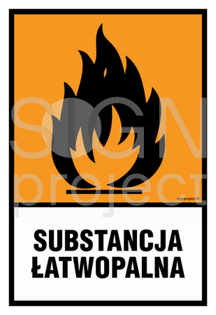 LB006 Substancja łatwopalna - arkusz 9 naklejek