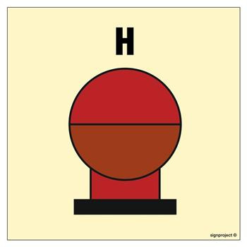 FE084 Fixed Halon equivalent fire extinguishing bottle in protected area