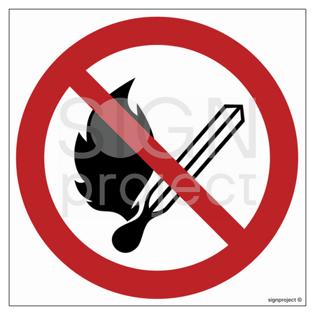 GA003 No naked flames, no smoking - sheet of 12 stickers