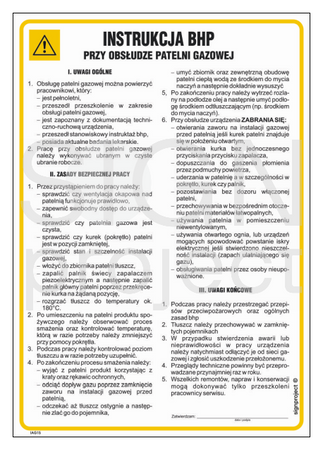 IAG15 Occupational health and safety instructions for the use of a gas pan
