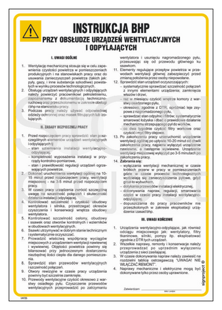 IAF25 Health and safety instructions for the operation of ventilation and dust removal devices