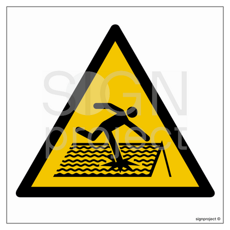 GD036 Fragile roof warning - sheet of 12 stickers