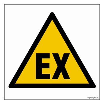 GE010 Ostrzeżenie przed atmosferą wybuchową - arkusz 12 naklejek