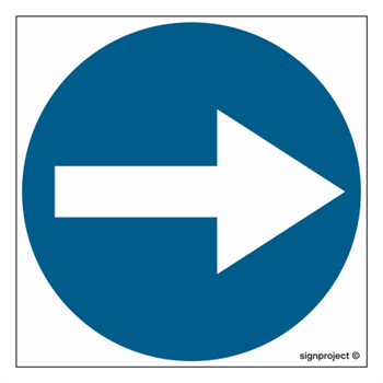 SA020 Go right (turn before sign)