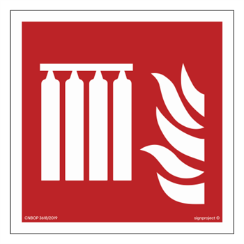 BF008 Fixed extinguisher battery - sheet of 12 stickers