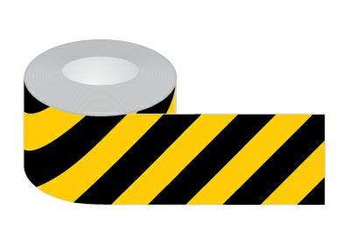 EA004 Yellow and black barrier tape, one-sided