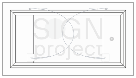 EC001 White frame suspended horizontally with complete accessories