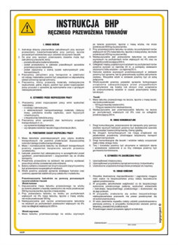 IAE09 Health and safety instructions for the manual handling of goods