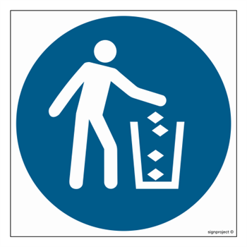 GJ030 Garbage can use order - sheet of 9 stickers