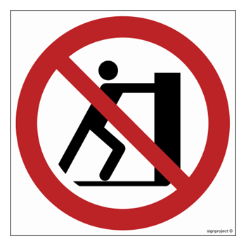 GA017 No pushing - sheet of 12 stickers