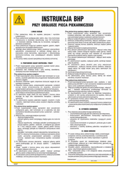 IAG27 Health and safety instructions for operating a baking oven