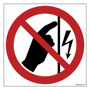 GB031 Do not touch live equipment - sheet of 12 stickers