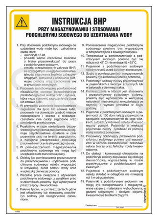 IAD02 Instrukcja BHP przy magazynowaniu i stosowaniu podchlorynu sodowego do uzdatniania wody
