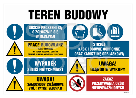 OI024 Teren budowy, Goście proszeni są o zgłoszenie się w reccepcji, Prace budowlane, jeżeli wchodzisz na