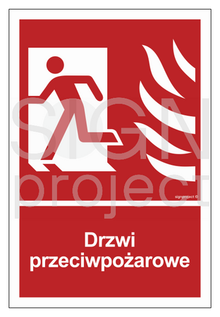 BC052 Drzwi przeciwpożarowe lewostronne - arkusz 9 naklejek