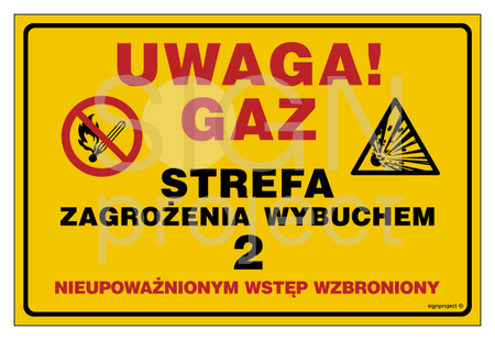 JD051 Uwaga!Gaz.Strefa zagrożenia wybuchem 14