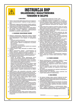 IAE11 Instructions for storing and warehousing goods in a shop