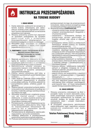 DB028 Instrukcja przeciwpożarowa na terenie budowy
