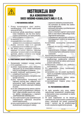 IAF22 Occupational health and safety instructions for the conservator of the water and sewage network and co