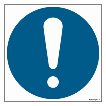 GJ001 General Mandatory Sign - Sheet of 9 stickers