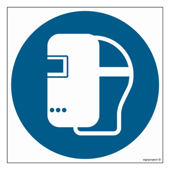 GJ019 Mandatory use of welding mask - sheet of 9 stickers