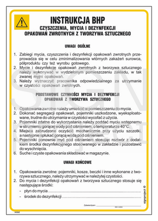 IAG62 Health and safety instructions for cleaning, washing and disinfection of returnable plastic packaging