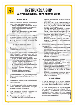 IAF05 Occupational health and safety instructions for a construction painter