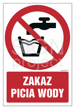 GC004 Zakaz picia wody - opakowanie 10 sztuk