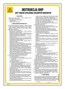 IAC22 Occupational health and safety instructions for manual gas cutting (burning).