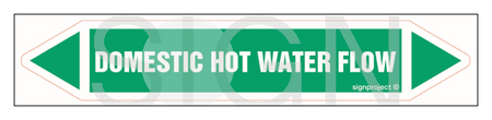 JF127 Domestic hot water flow - sheet of 5 stickers