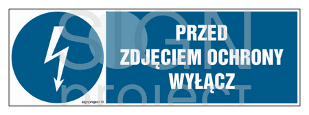 HF014 Przed zdjęciem ochrony wyłącz