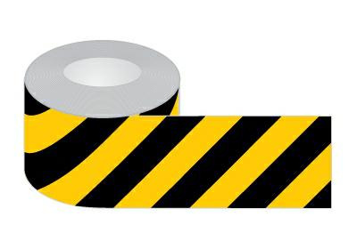 EA004 Yellow and black barrier tape, one-sided