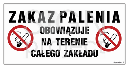NC131 Zakaz palenia obowiązuje na terenie całego zakładu