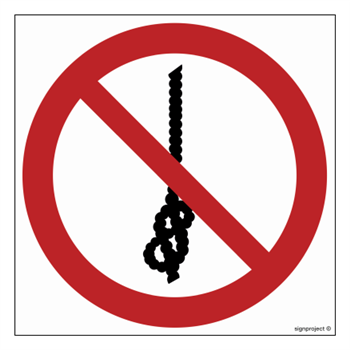 GA030 Zakaz wiązania węzłów na linie - arkusz 12 naklejek