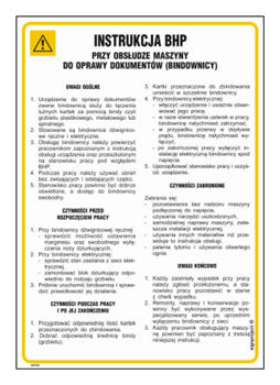 IAA34 Health and safety instructions for the operation of the document binding machine
