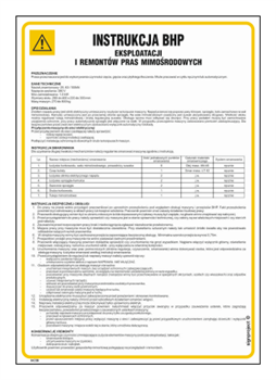 IAC08 Health and safety instructions for the operation and repairs of eccentric presses