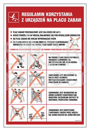 NE001 Regulations for the use of playground equipment