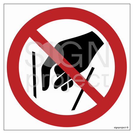 GA015 No hands inside - sheet of 12 stickers