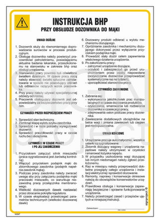 IAG47 Health and safety instructions for the use of the flour dispenser