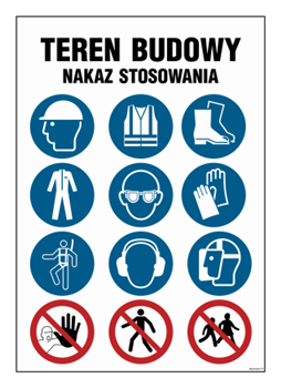 OI010 Construction site, Nazaz of use - pictograms