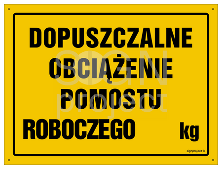 OA054 Dopuszczalne obciążenie pomostu roboczego