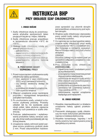 IAG19 Safety instructions for the use of refrigerated cabinets