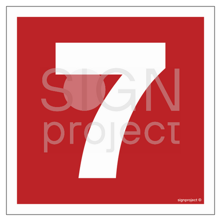 BC027 Number 7 - sheet of 12 stickers
