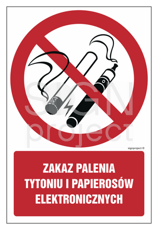 GC077 Zakaz palenia tytoniu i papierosów elektronicznych