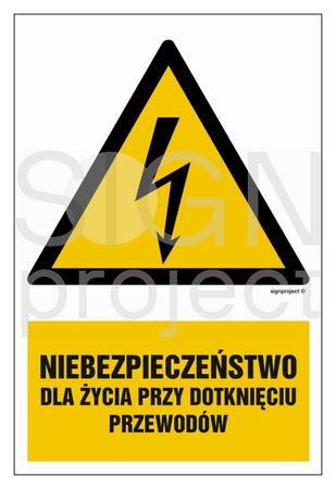 HA007 Danger to life when touching wires - sheet of 9 stickers