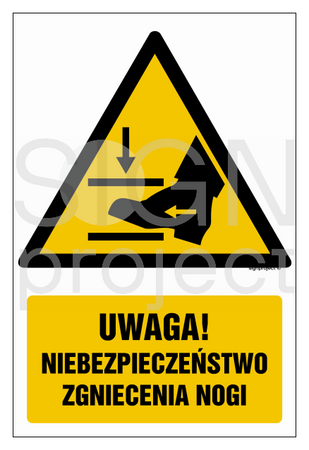 GF065 Uwaga! Niebezpieczeństwo zgniecenia nogi