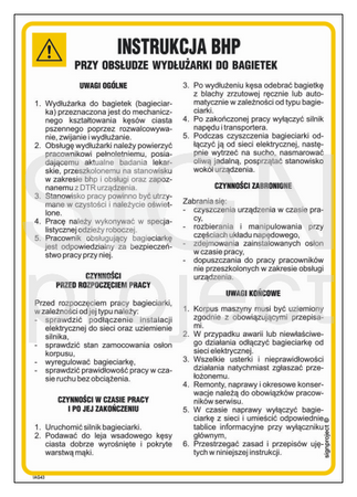 IAG43 Instrukcja BHP przy obsłudze wydłużarki do bagietek